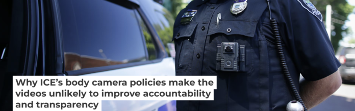 A police officer in Ipswich, Mass., wears a WatchGuard body camera on July 29, 2020. Jonathan Wiggs/The Boston Globe via Getty Images